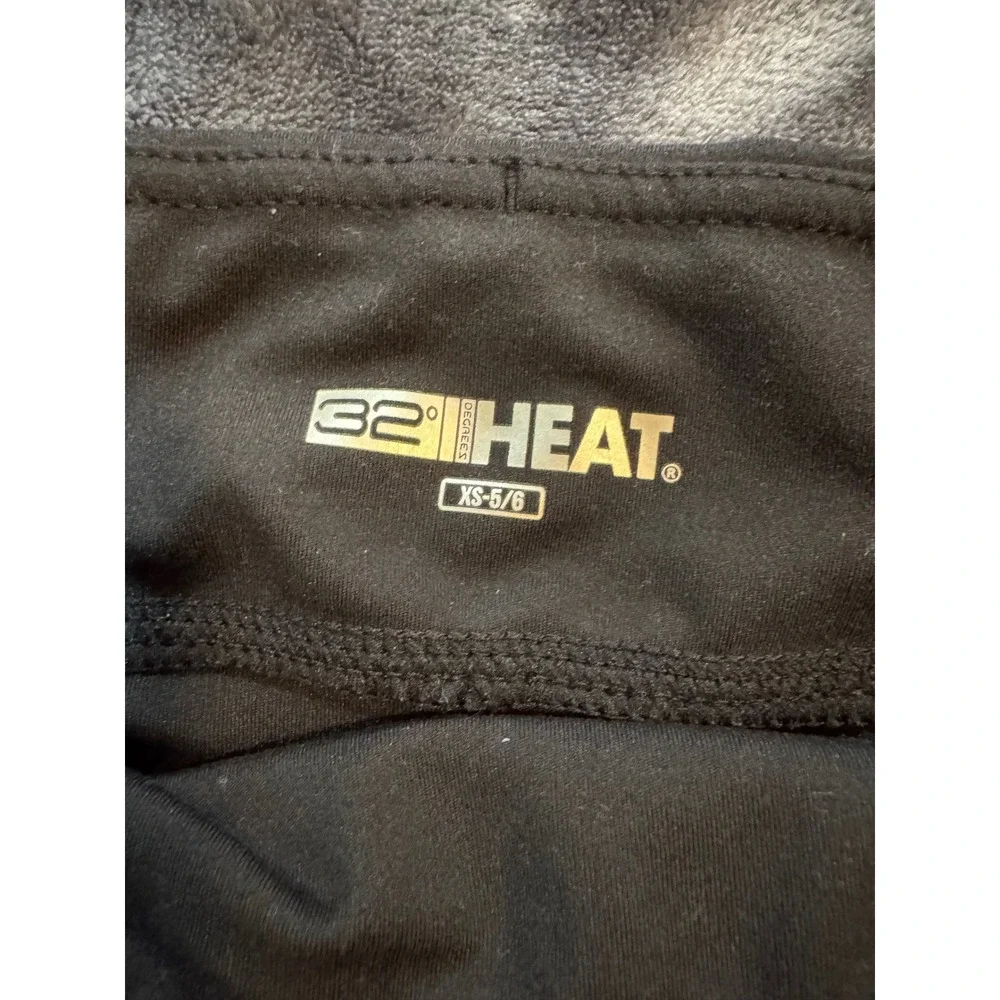 2 Pair 32 Degrees Heat Girls Black Leggings Pants Pockets XS 5/6 Cropped